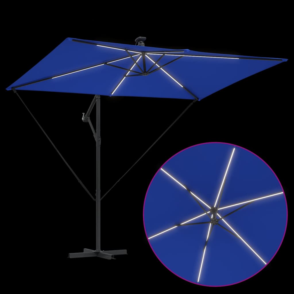 Parasoll 294 x 200 x 270 cm Polyester og aluminium Azurblå