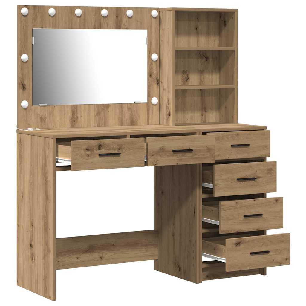 Sminkebord 2 pcs Brun 78.5 x 41 x 135 cm Konstruert tre