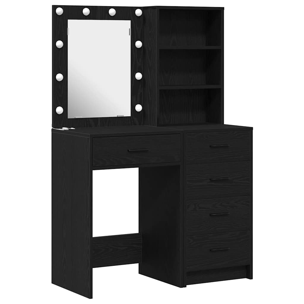 Sminkebord 2 pcs Svart 50 x 41 x 135 cm Konstruert tre