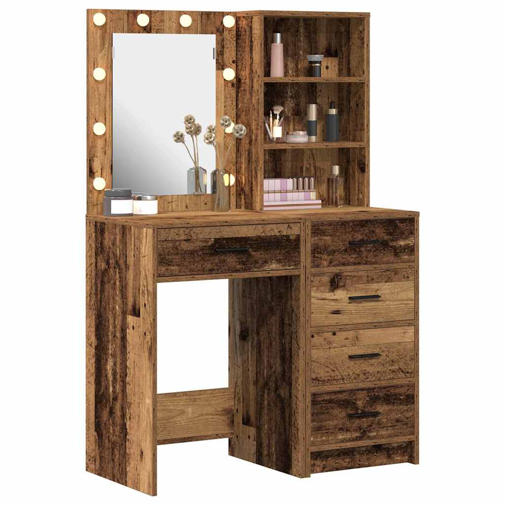 Sminkebord med skuff 2 pcs Brun 50 x 41 x 135 cm Konstruert tre