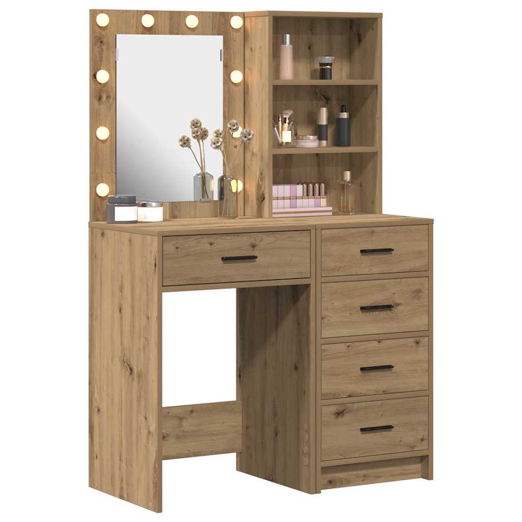 Sminkebord 2 pcs Brun 50 x 41 x 135 cm Konstruert tre
