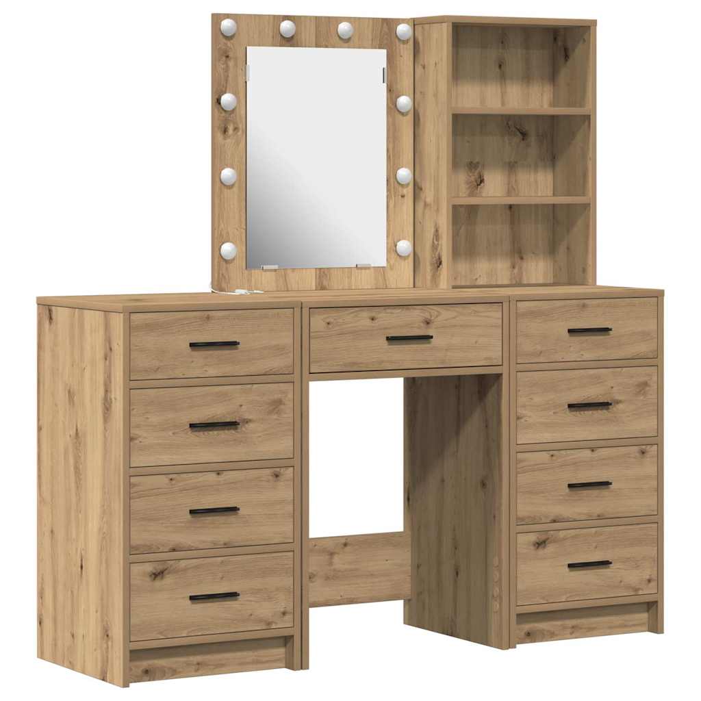 Sminkebord 3 pcs Brun 40 x 41 x 135 cm Konstruert tre