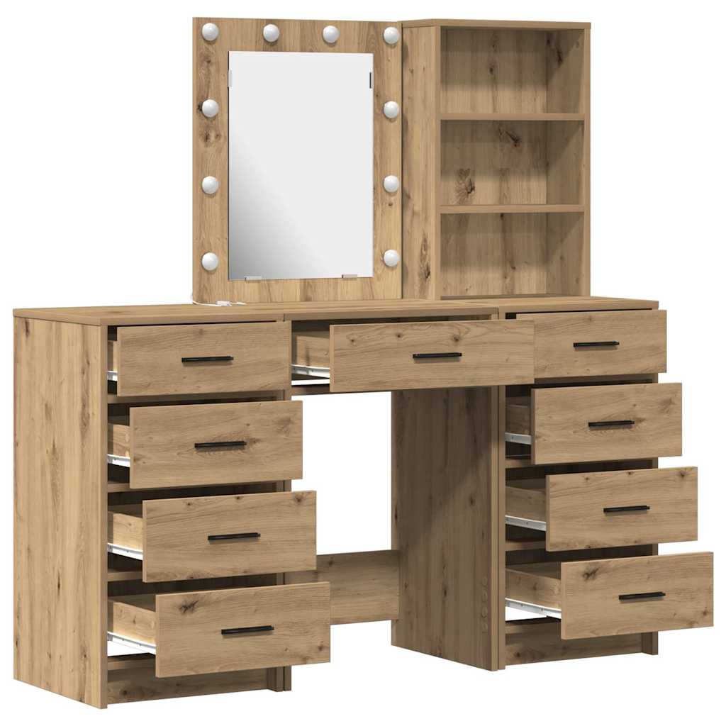 Sminkebord 3 pcs Brun 40 x 41 x 135 cm Konstruert tre