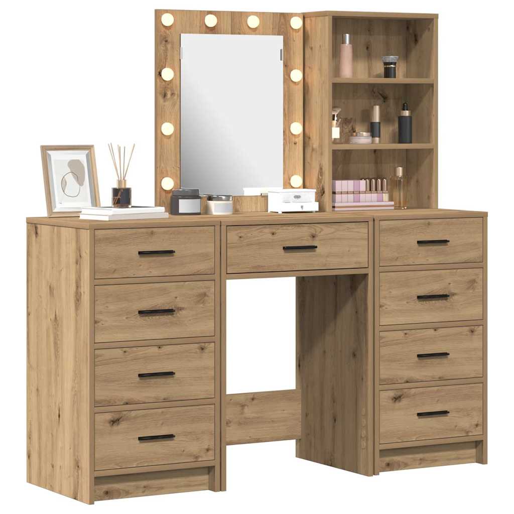 Sminkebord 3 pcs Brun 40 x 41 x 135 cm Konstruert tre