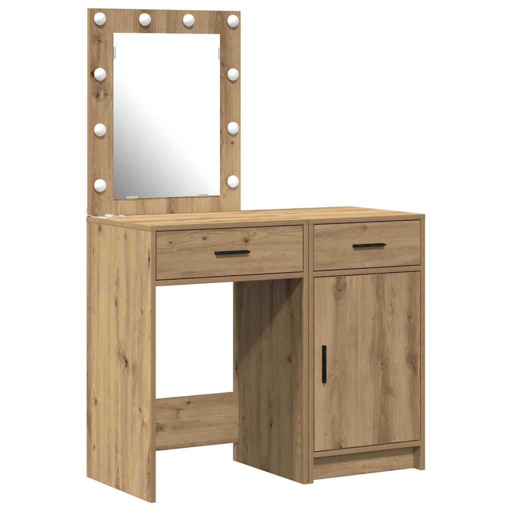 Sminkebord med skuff 2 pcs Brun 50 x 41 x 135 cm Konstruert tre