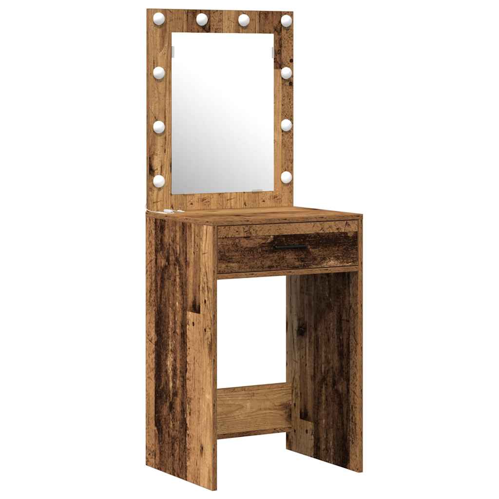 Sminkebord med speillys Brun 50 x 41 x 135 cm Konstruert tre