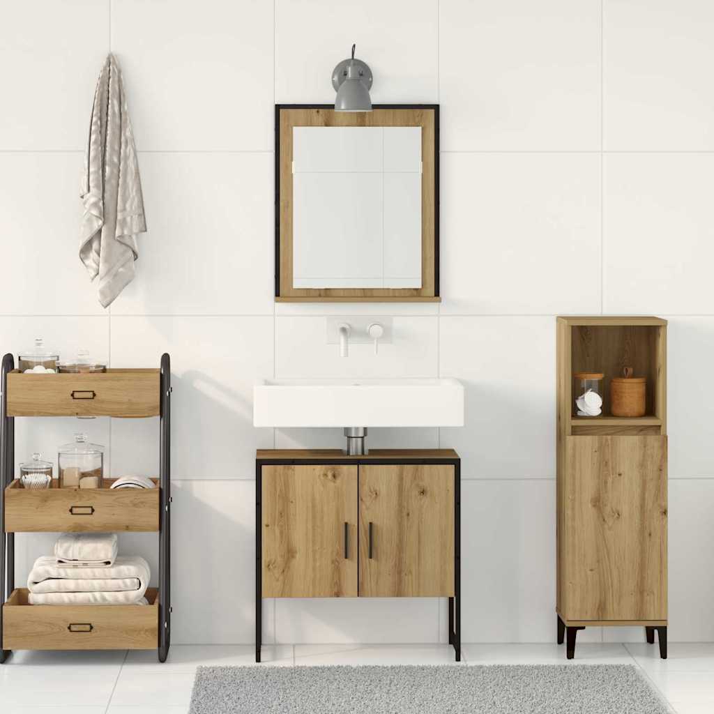 Baderomsinnredningssett 2 stk. Brun 60 x 33 x 60 cm