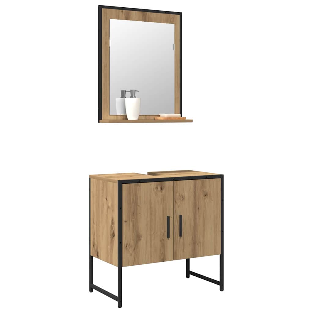 Baderomsinnredningssett 2 stk. Brun 60 x 33 x 60 cm