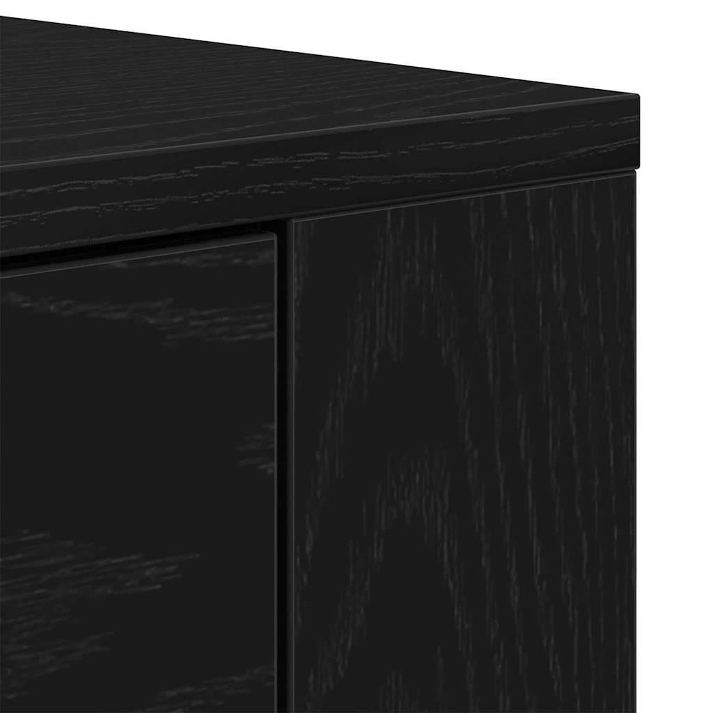 Høyskap med skuff Svart Eik 80 x 33 x 150 cm Konstruert tre