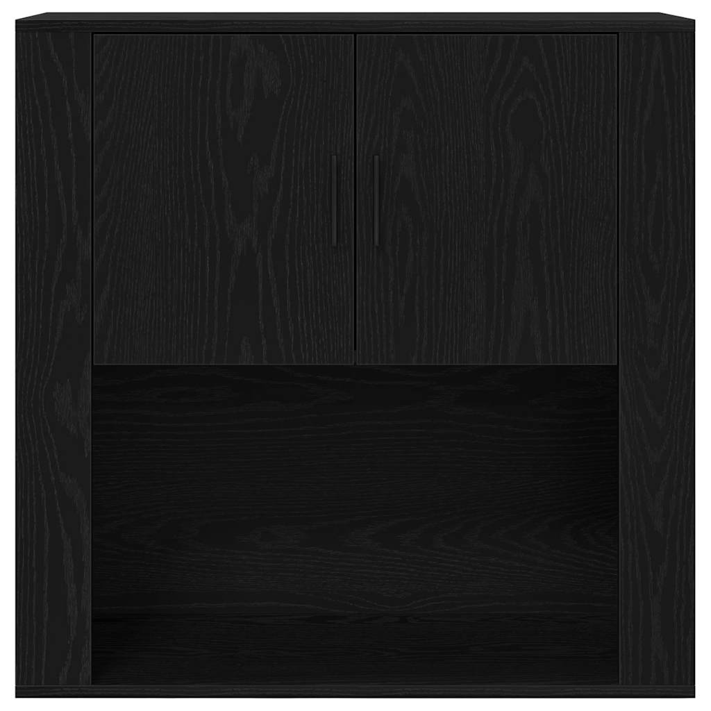 Høyskap med skuff Svart Eik 80 x 33 x 150 cm Konstruert tre