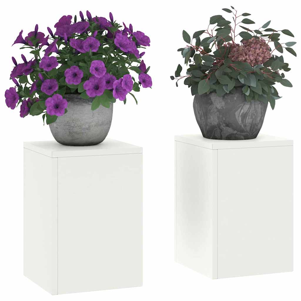 Planteholder 2 pcs Hvit 24 x 24 x 35 cm Stål