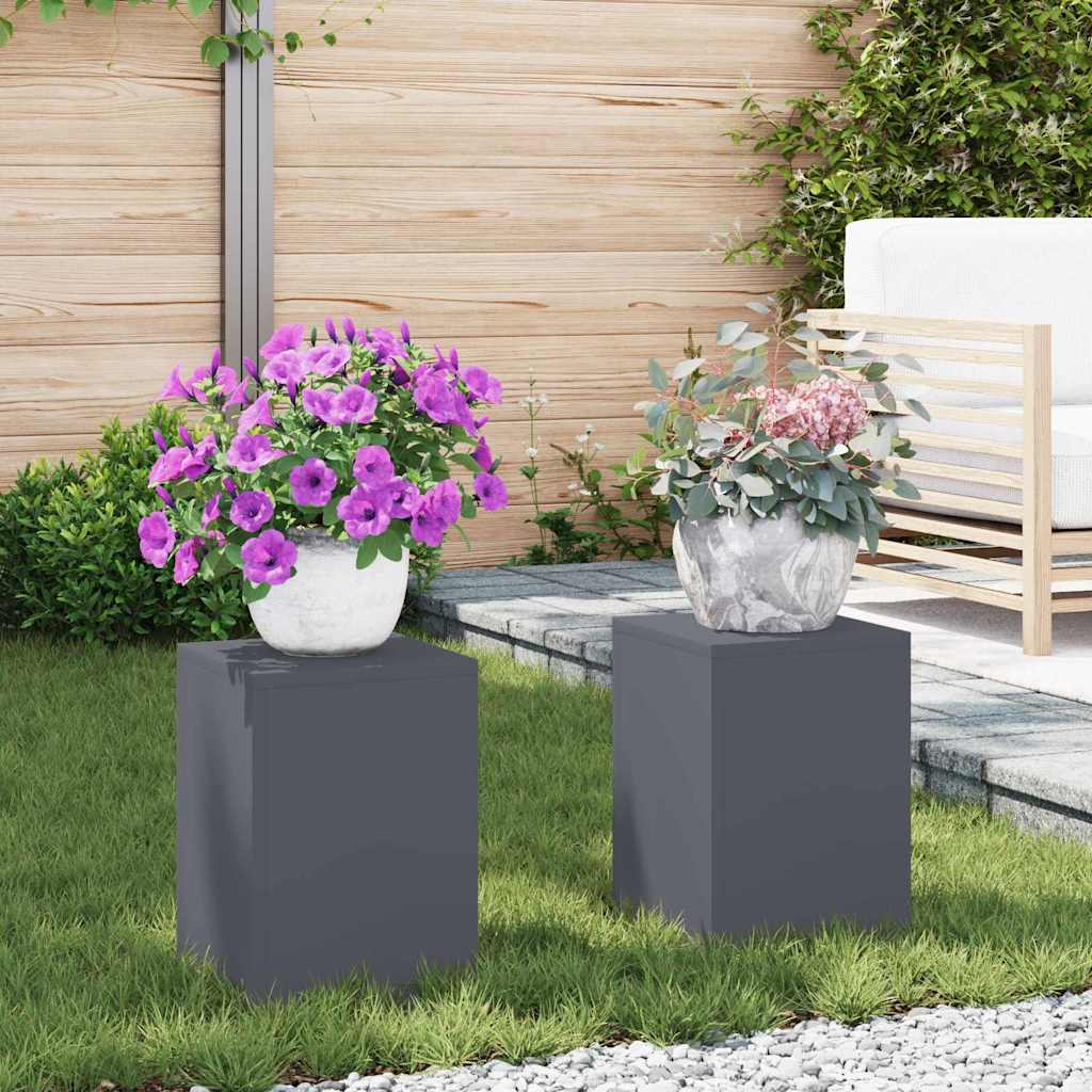 Planteholder 2 pcs Antrasitt 24 x 24 x 35 cm Stål