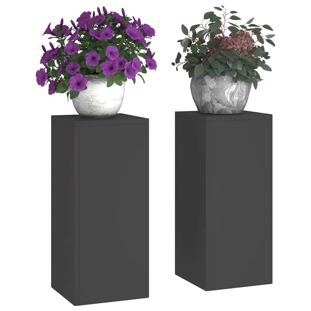 Planteholder 2 pcs Svart 24 x 24 x 55 cm Stål