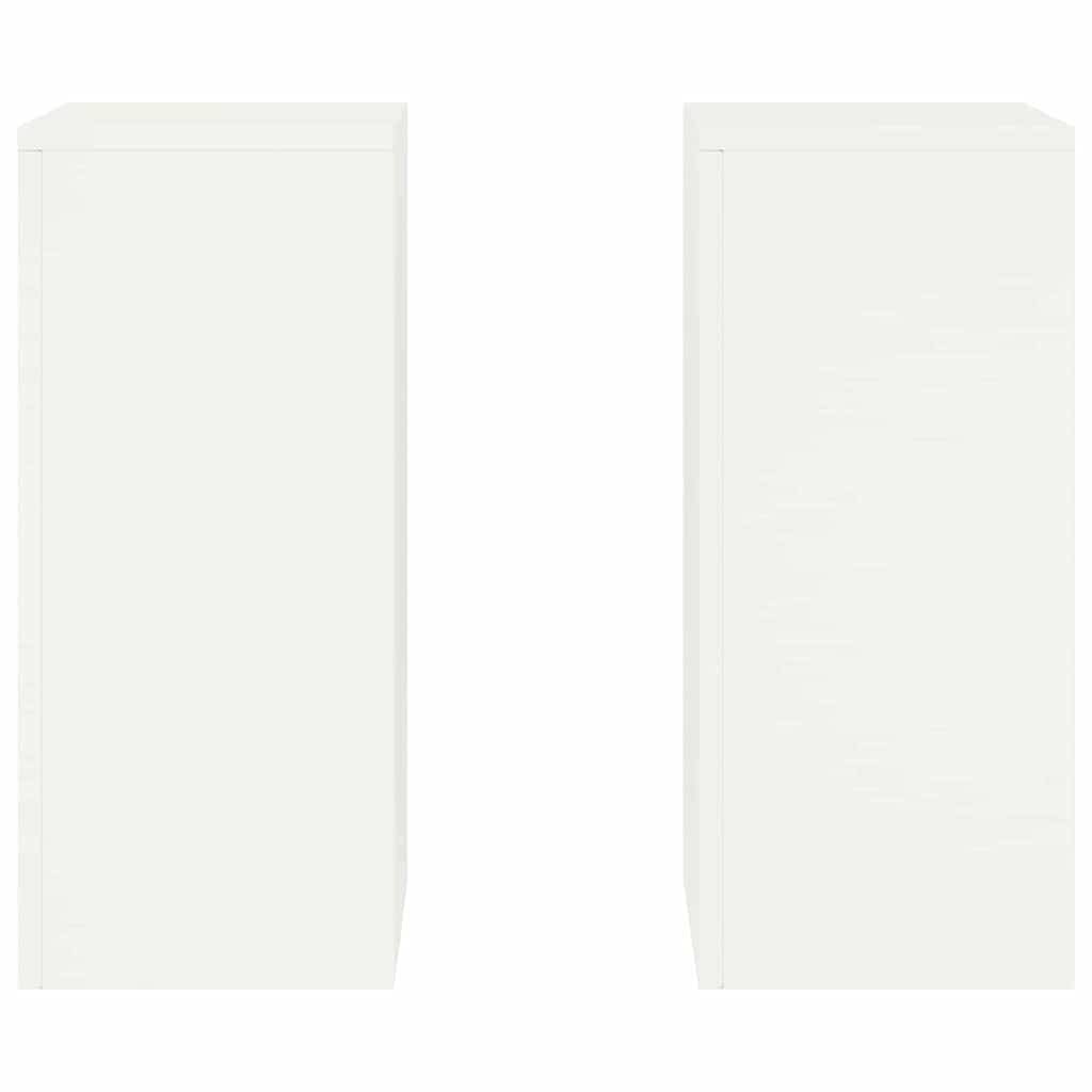 Planteholder 2 pcs Hvit 24 x 24 x 55 cm Stål vidaXL