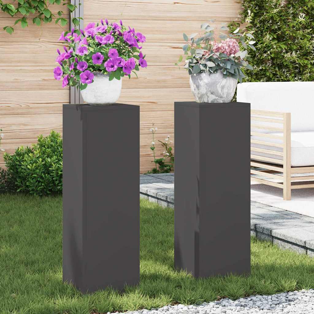 Planteholder 2 pcs Svart 24 x 24 x 75 cm Stål