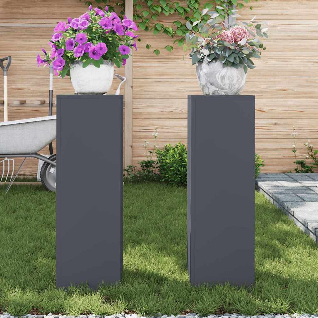 Planteholder 2 pcs Antrasitt 24 x 24 x 75 cm Stål