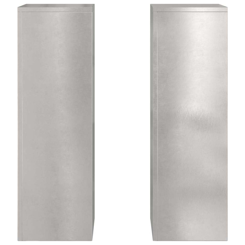 Planteholder 2 pcs sølv 24 x 24 x 75 cm Rustfritt stål
