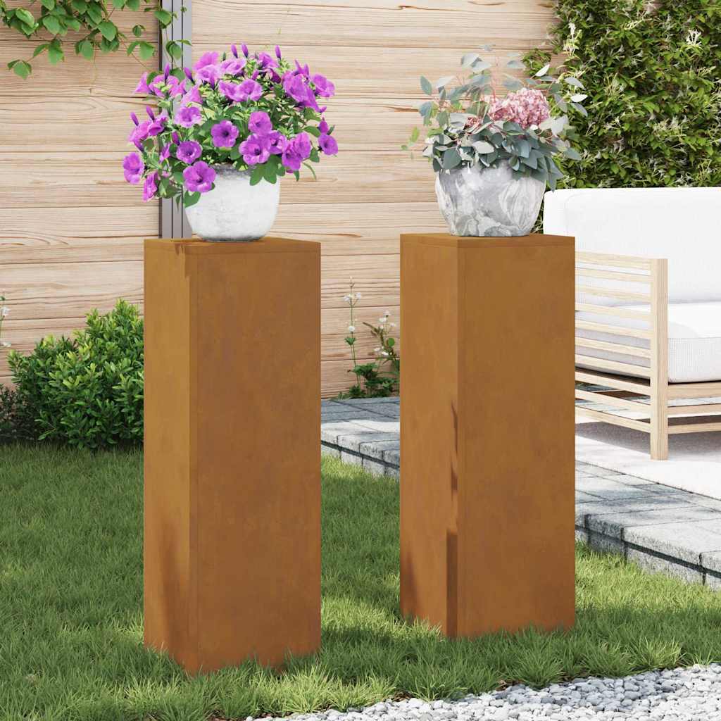 Planteholder 2 pcs Rusten 24 x 24 x 75 cm Cortenstål