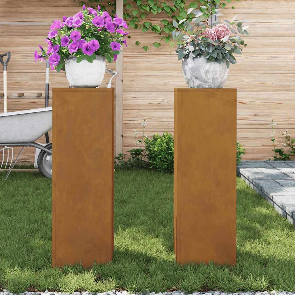 Planteholder 2 pcs Rusten 24 x 24 x 75 cm Cortenstål