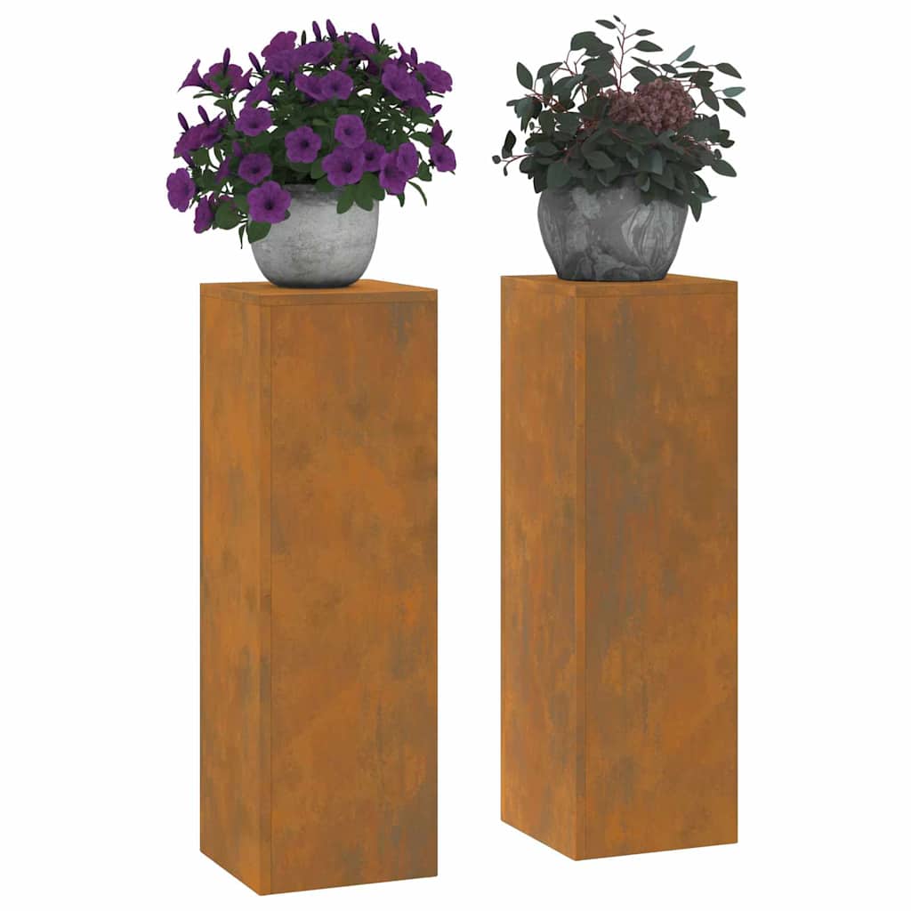 Planteholder 2 pcs Rusten 24 x 24 x 75 cm Cortenstål
