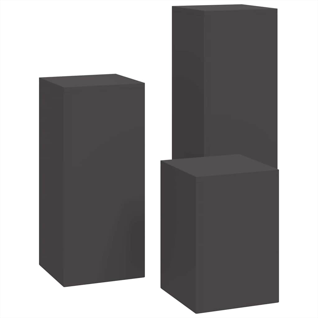 Planteholder 3 pcs Svart Stål