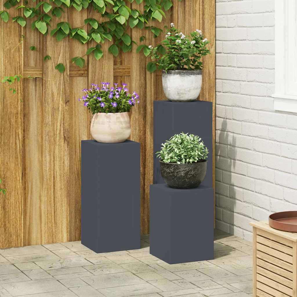 Planteholder 3 pcs Antrasitt Stål