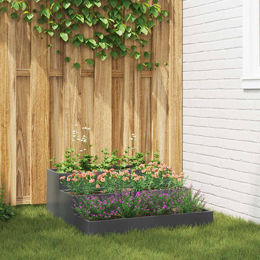 Hageblomsterpotte Antrasitt 90 x 90 x 35 cm Kaldvalsestål
