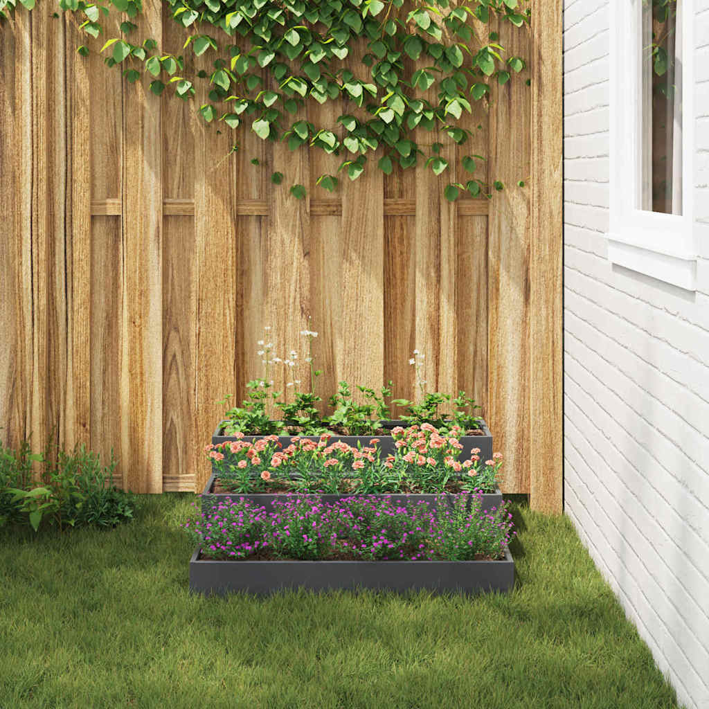 Hageblomsterpotte Antrasitt 90 x 90 x 35 cm Kaldvalsestål