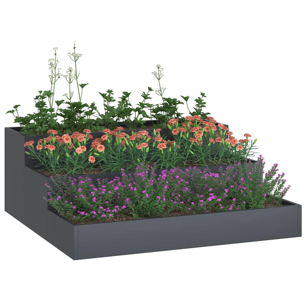 Hageblomsterpotte Antrasitt 90 x 90 x 35 cm Kaldvalsestål