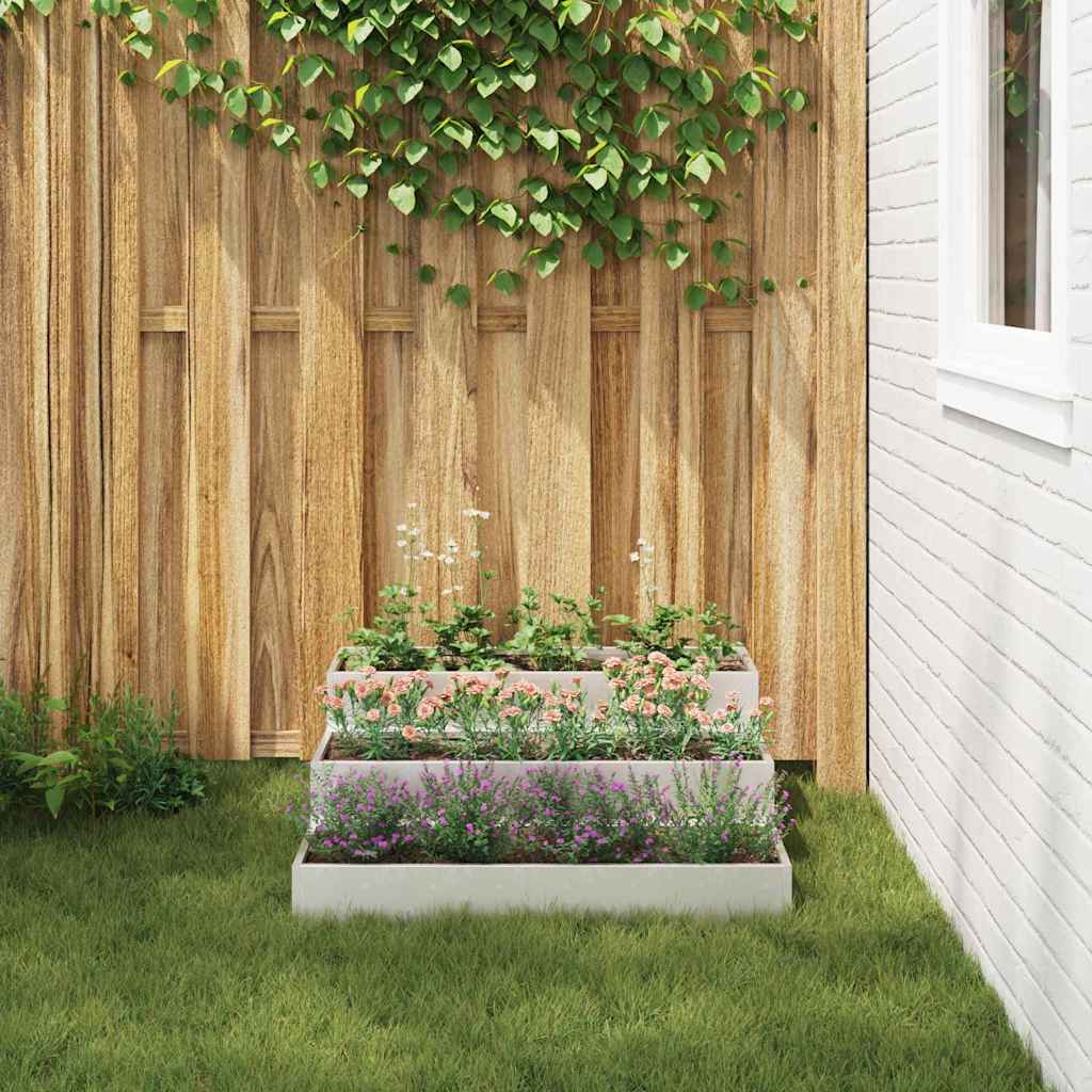 Hageblomsterpotte sølv 90 x 90 x 35 cm Rustfritt Stål