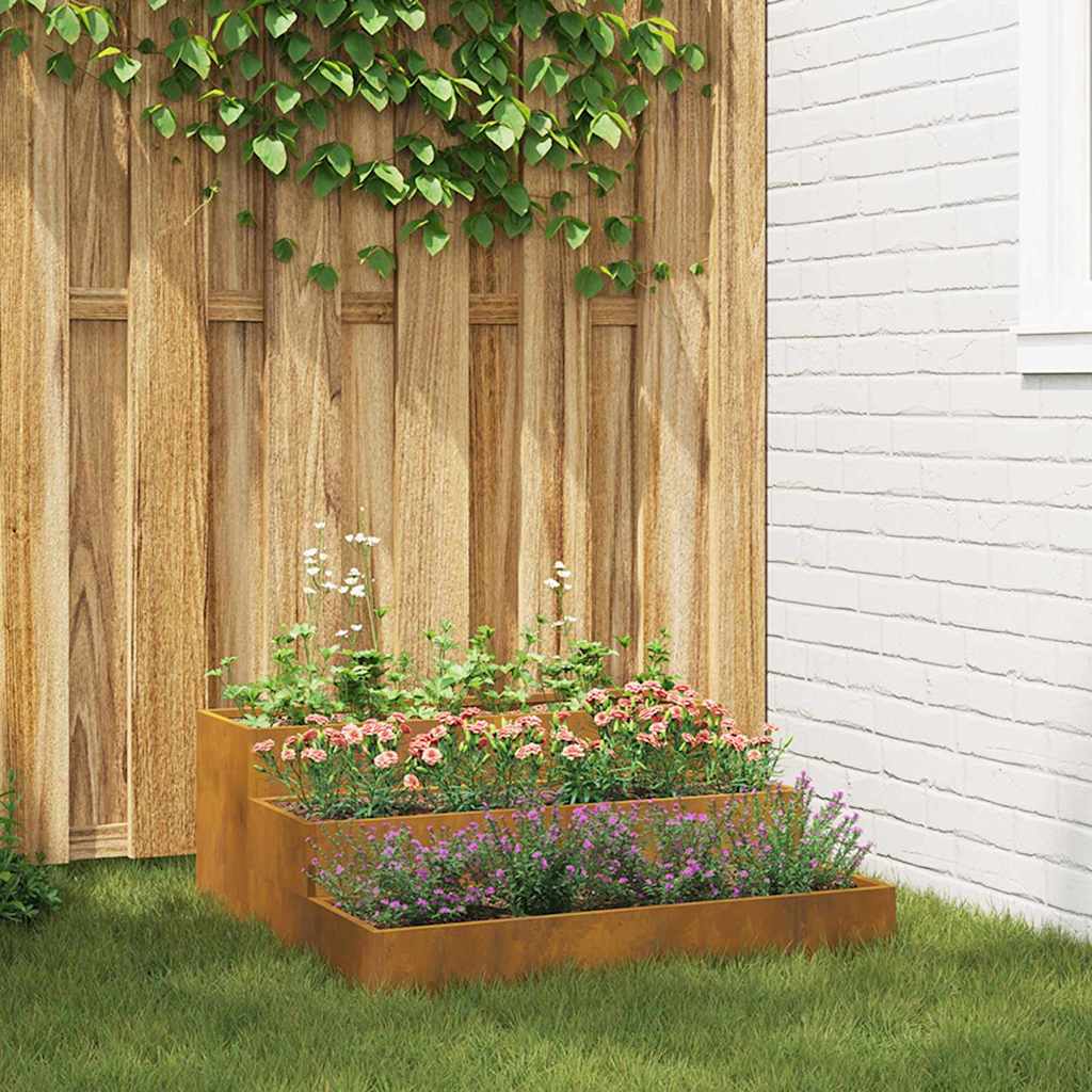 Hageblomsterpotte Rusten 90 x 90 x 35 cm Cortenstål