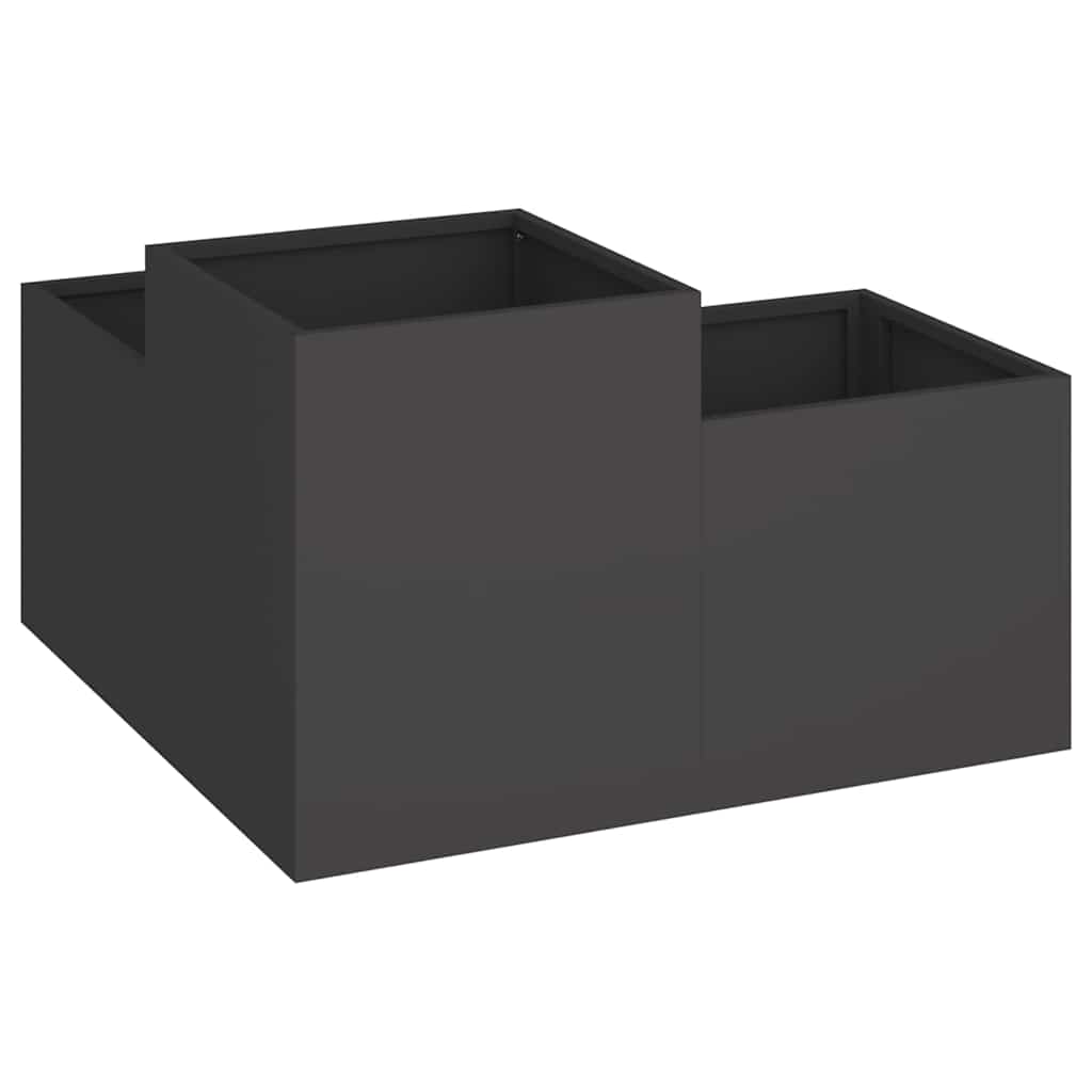 Hageblomsterpotte Svart 80 x 80 x 48 cm Stål