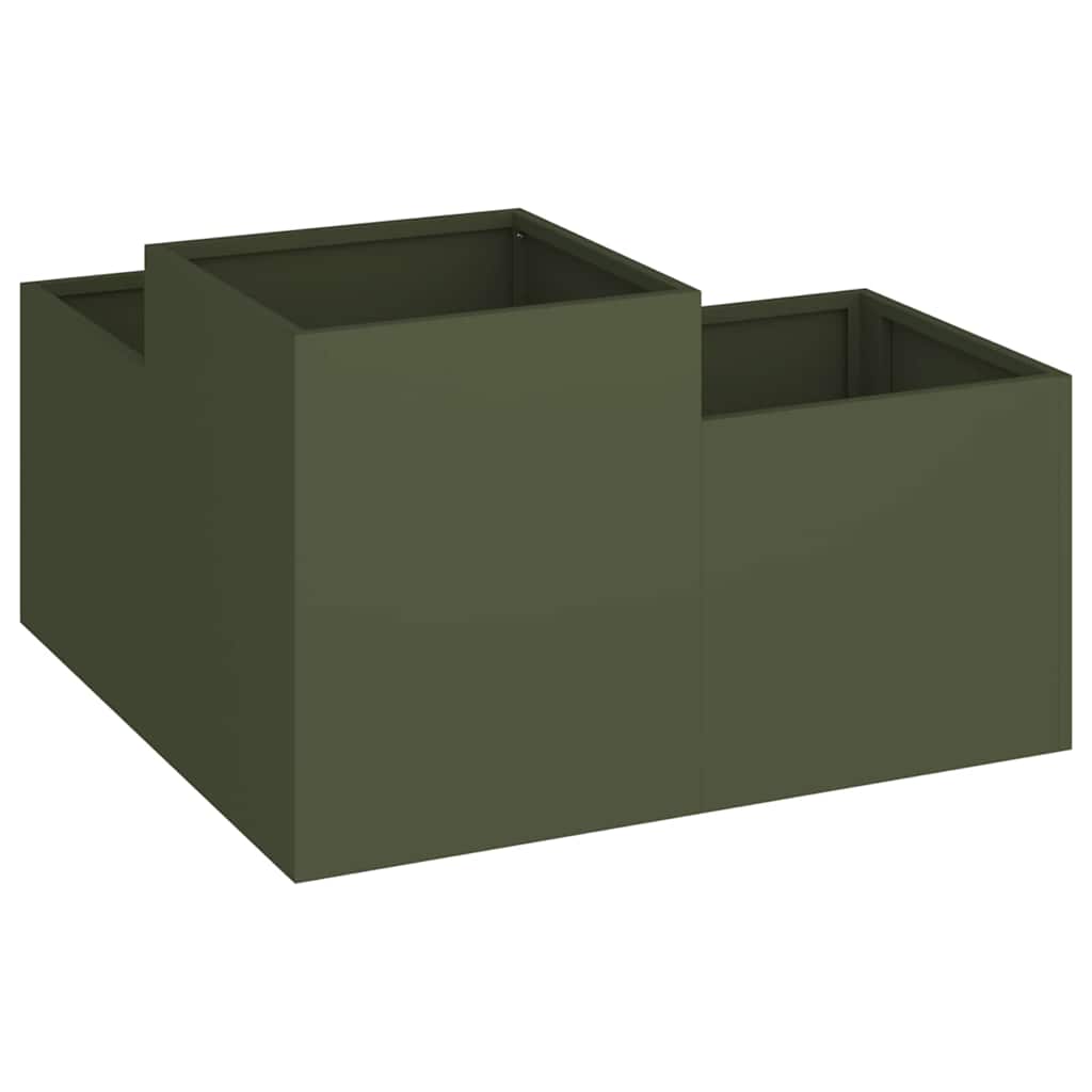 Hageblomsterpotte Olivengrønn 100 x 100 x 48 cm Stål
