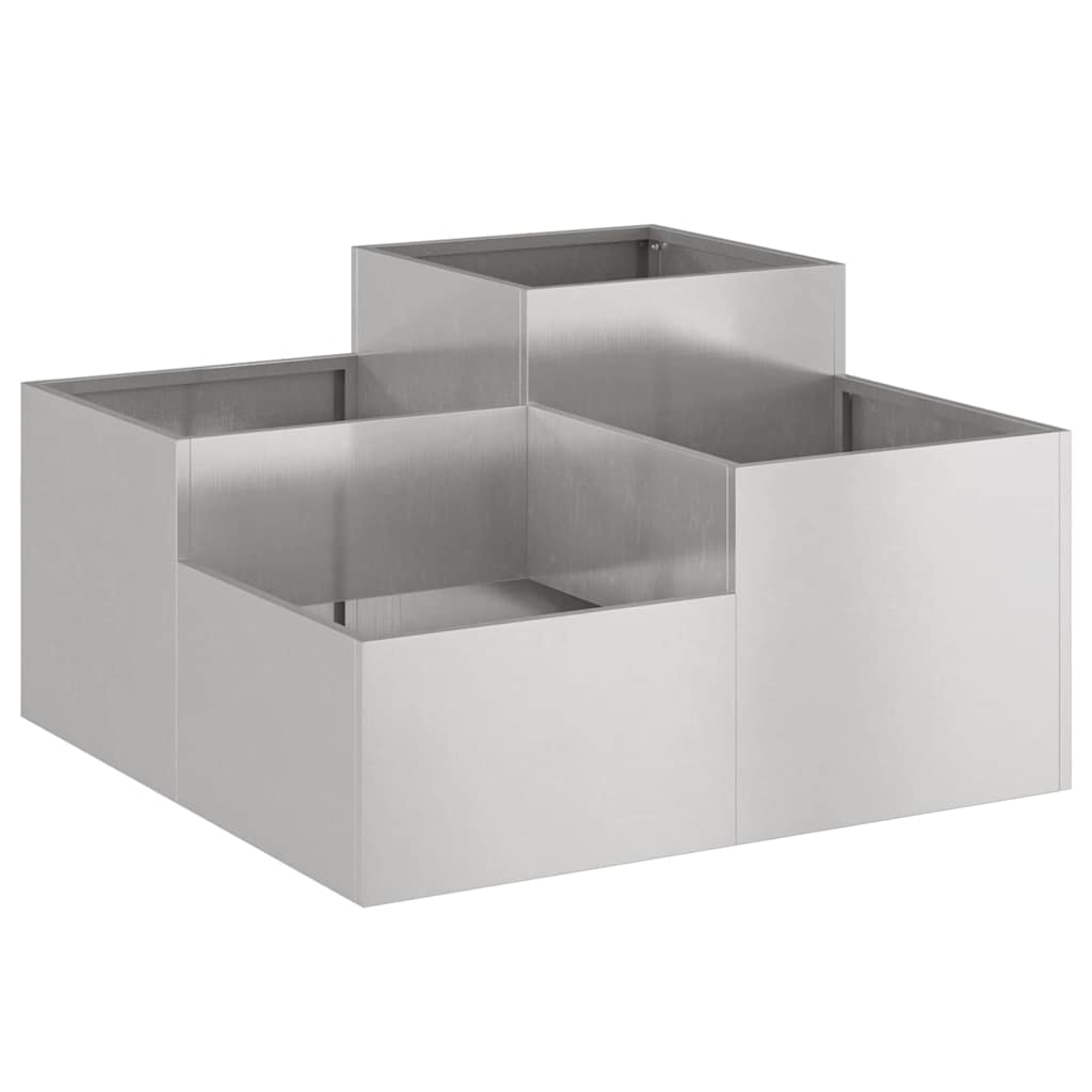 Hageblomsterpotte sølv 100 x 100 x 48 cm Rustfritt stål