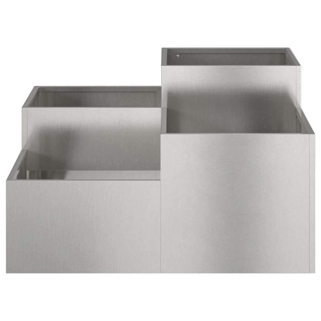 Hageblomsterpotte sølv 100 x 100 x 48 cm Rustfritt stål