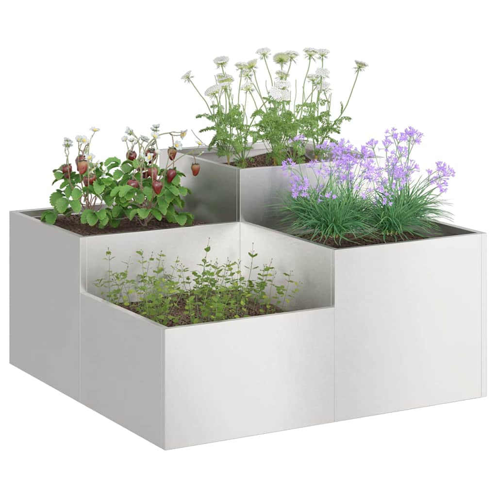 Hageblomsterpotte sølv 100 x 100 x 48 cm Rustfritt stål