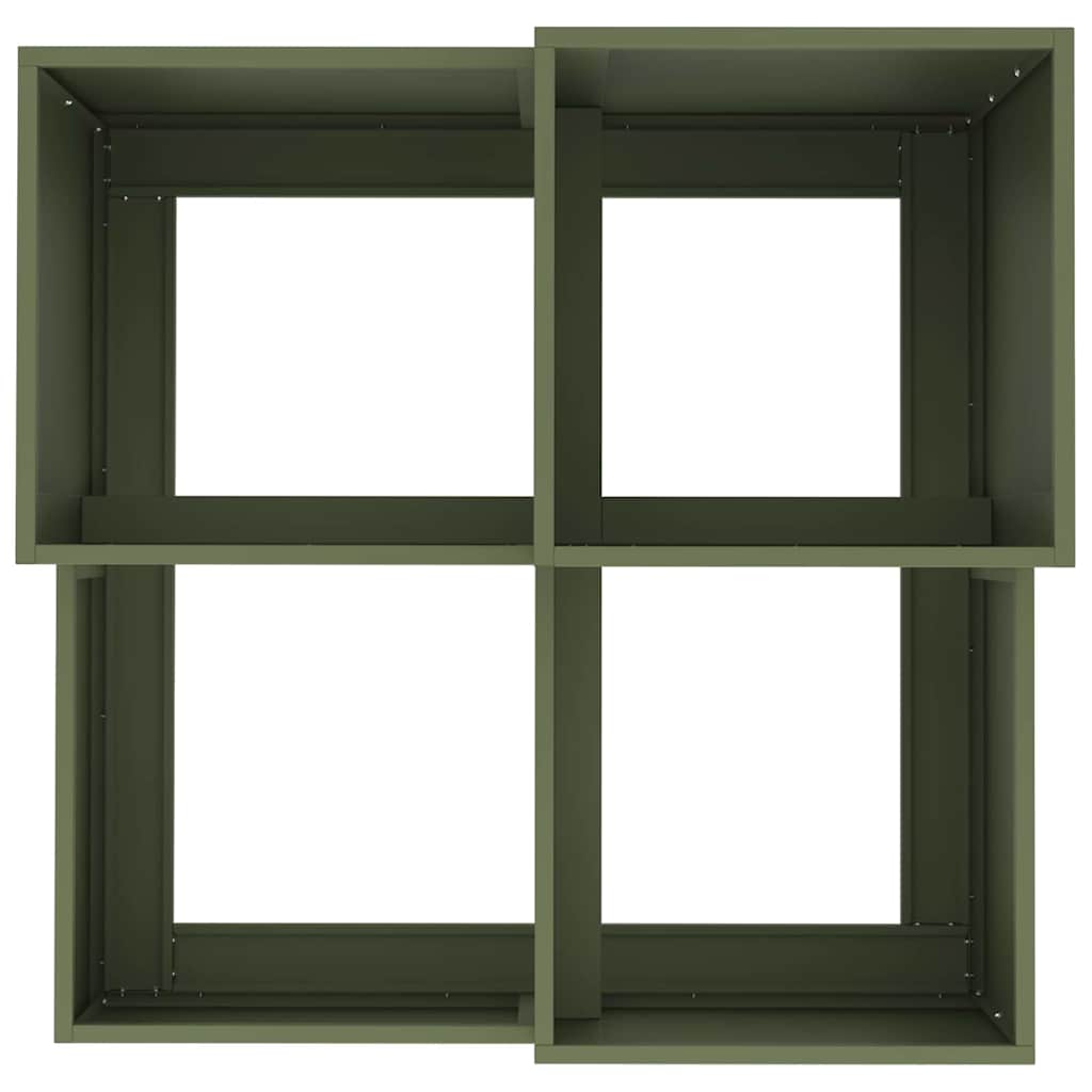 Hageblomsterpotte Olivengrønn 80 x 80 x 60 cm Stål