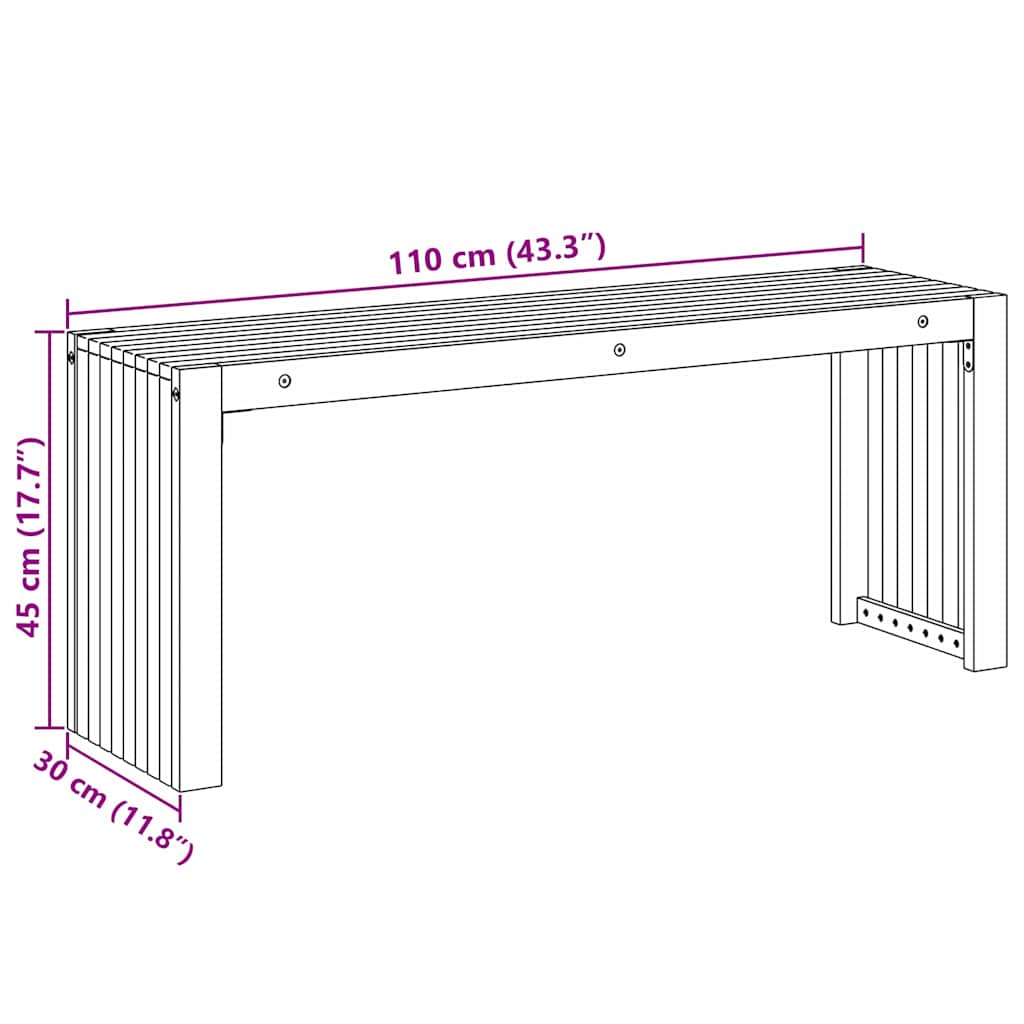 benk Olje naturlig 110 x 30 x 45 cm Massivt Teaktre