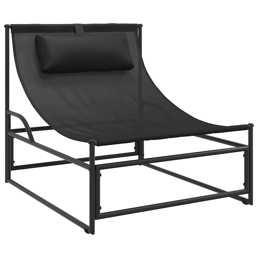 Hagestol antrasitt 87x74x73 cm stål og tekstilene
