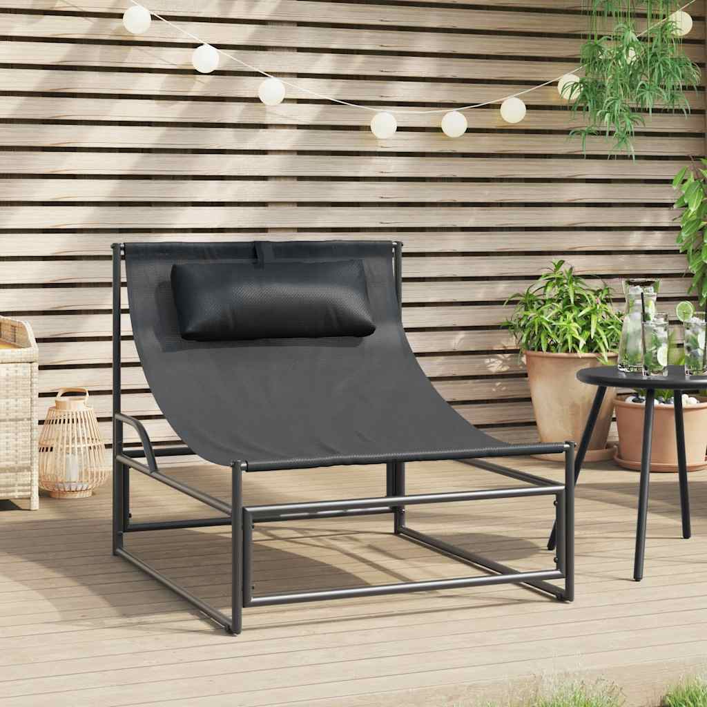 Hagestol antrasitt 87x74x73 cm stål og tekstilene