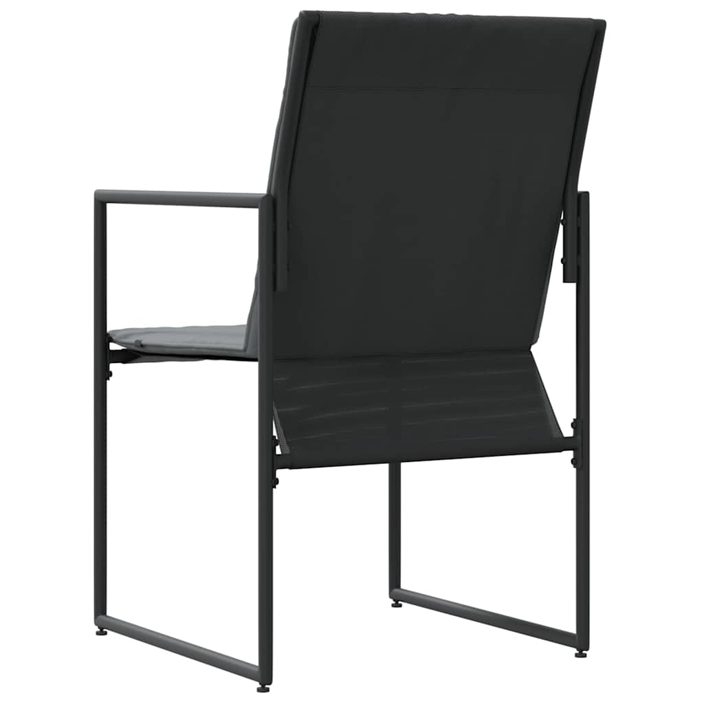 Stol med pute 4 pcs Svart og Anthracite Textilene
