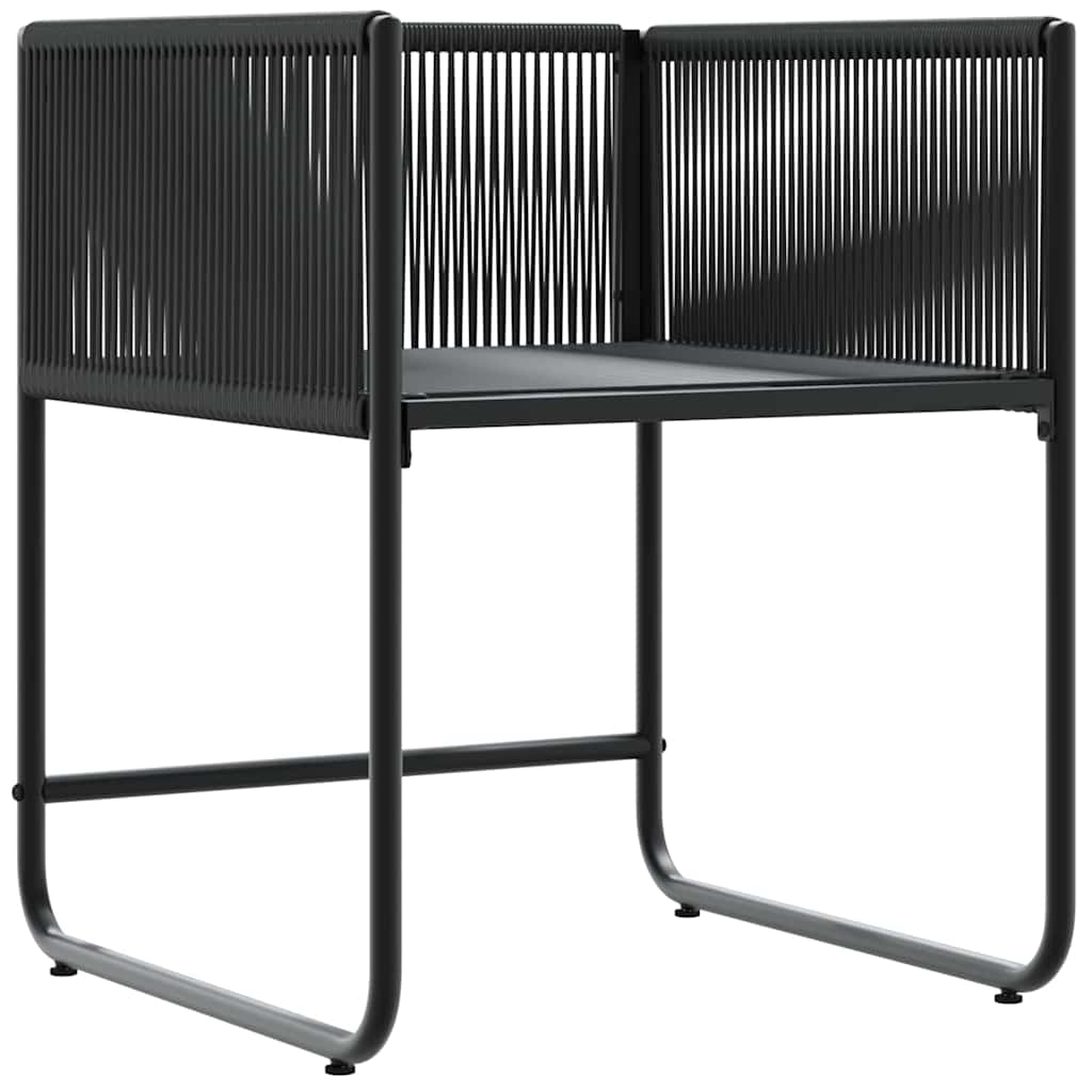 Stol med pute 4 pcs Svart og Anthracite PE Rattan