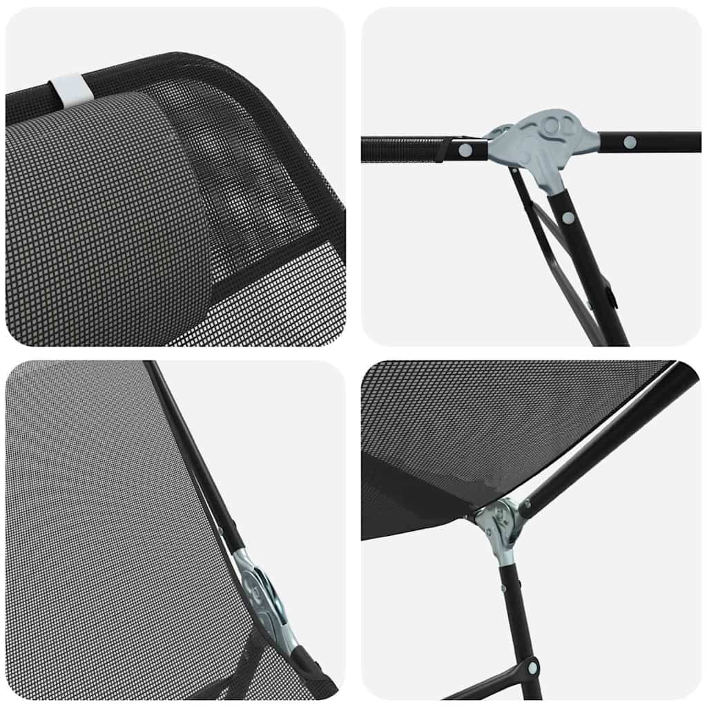 Sammenleggbar solstol Svart 182 x 55 x 85,5 cm Textilene