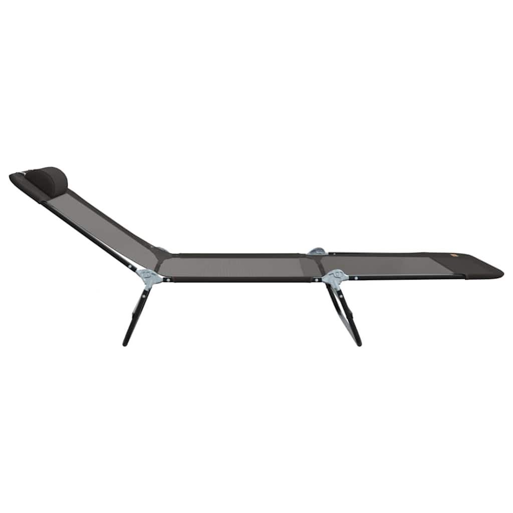 Sammenleggbar solstol Svart 182 x 55 x 85,5 cm Textilene