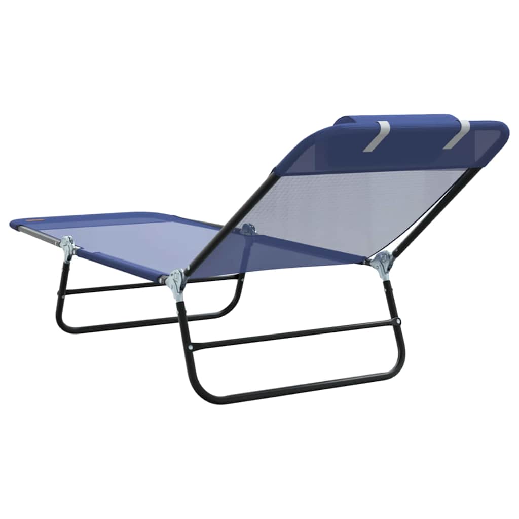 Sammenleggbar solstol Marineblå 182 x 55 x 85,5 cm Textilene
