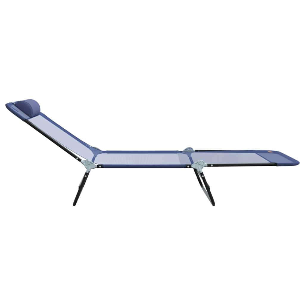 Sammenleggbar solstol Marineblå 182 x 55 x 85,5 cm Textilene