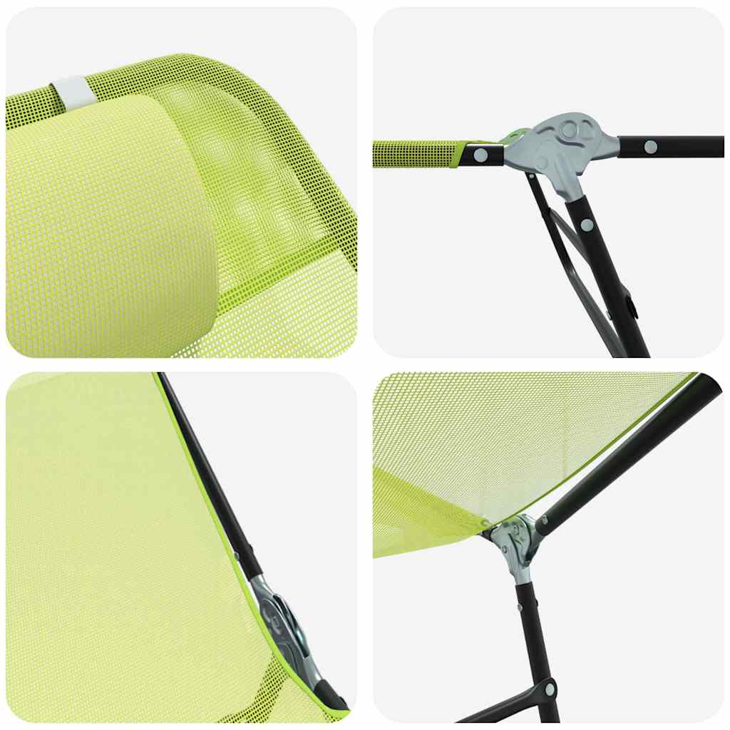 Sammenleggbar solstol grønn 182 x 55 x 85,5 cm Textilene