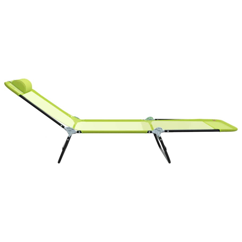 Sammenleggbar solstol grønn 182 x 55 x 85,5 cm Textilene