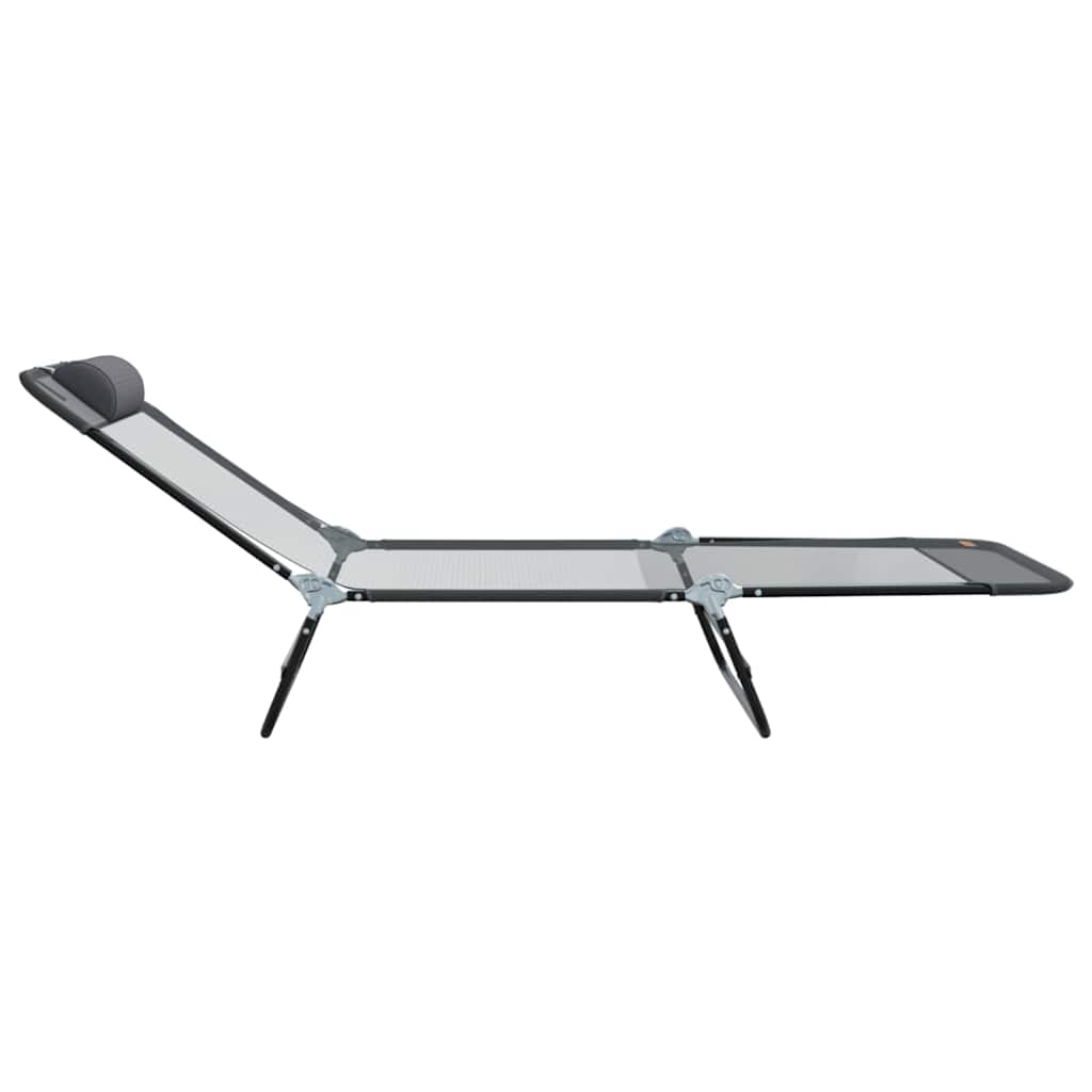 Sammenleggbar solstol Grå 182 x 55 x 85,5 cm Textilene