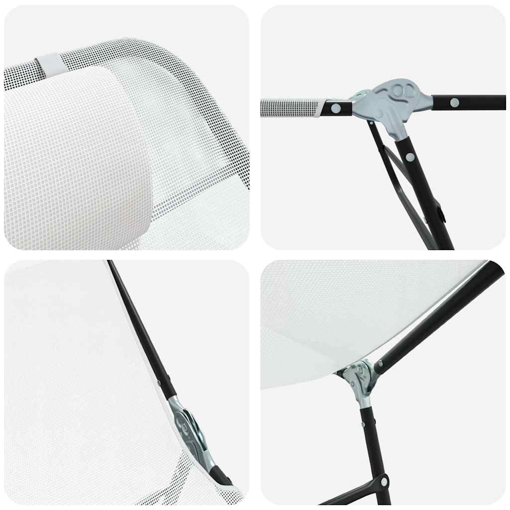 Sammenleggbar solstol 2 pcs Krem 182 x 55 x 85,5 cm Textilene